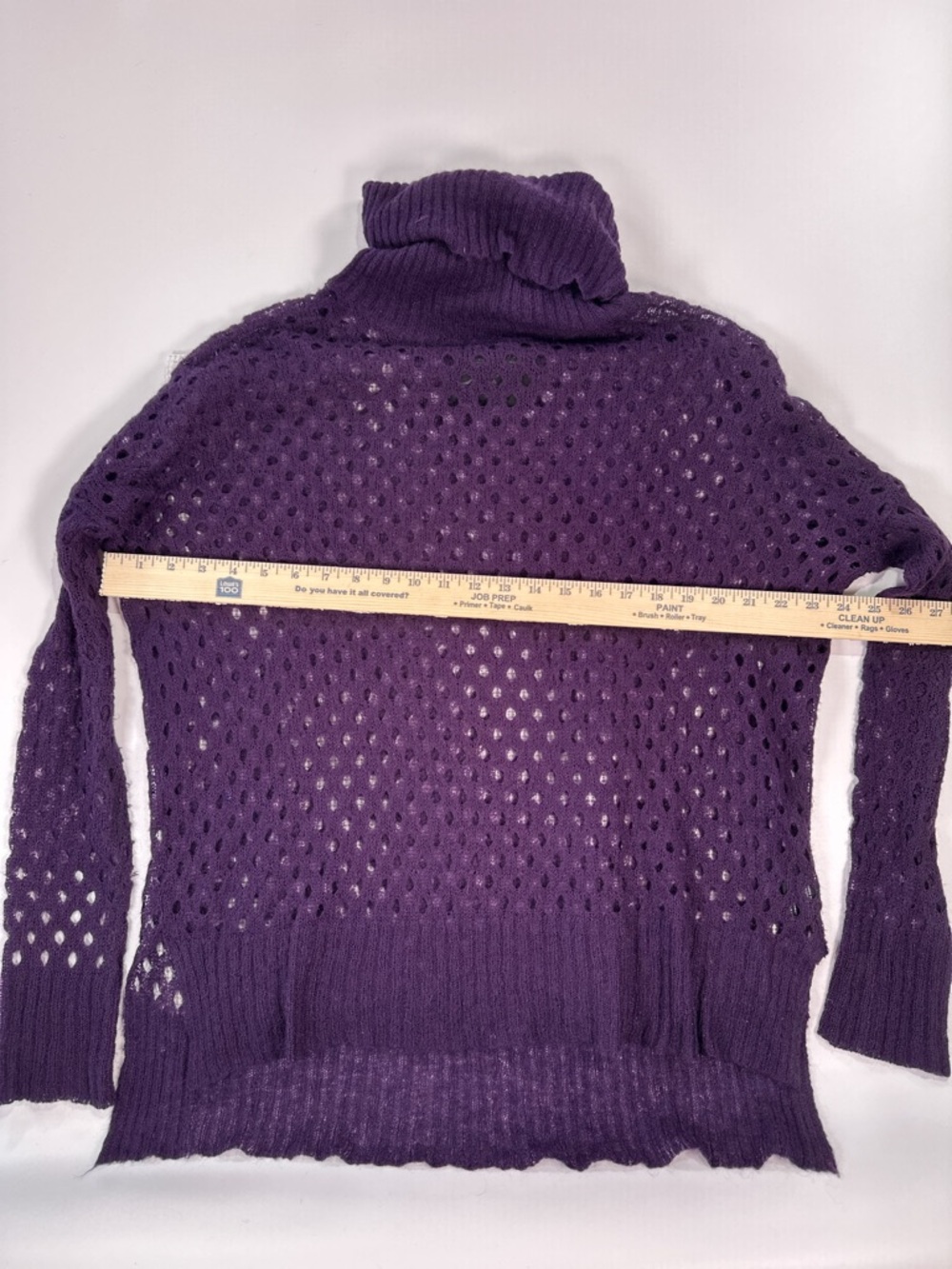 Press Women’s Mohair Turtleneck Open Knit Sweater Purple Size S - Picture 9 of 9